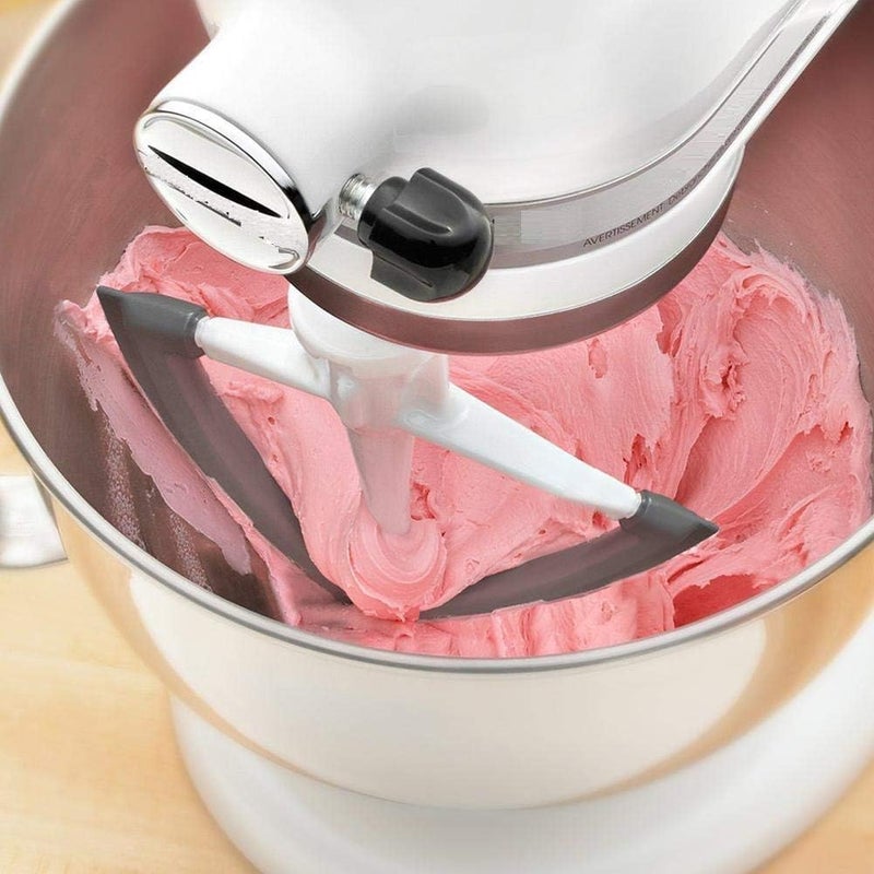 FOCOllK مضرب الحافة المرنة لخلاط Kitchenaid، سعة 4.5-5 كوارت لملحق المضرب من Kitchen Aid، يناسب الرأس المائل لملحقات خلاط Kitchenaid مع حواف سيليكون مرنة لكاشط الوعاء من - Image 3