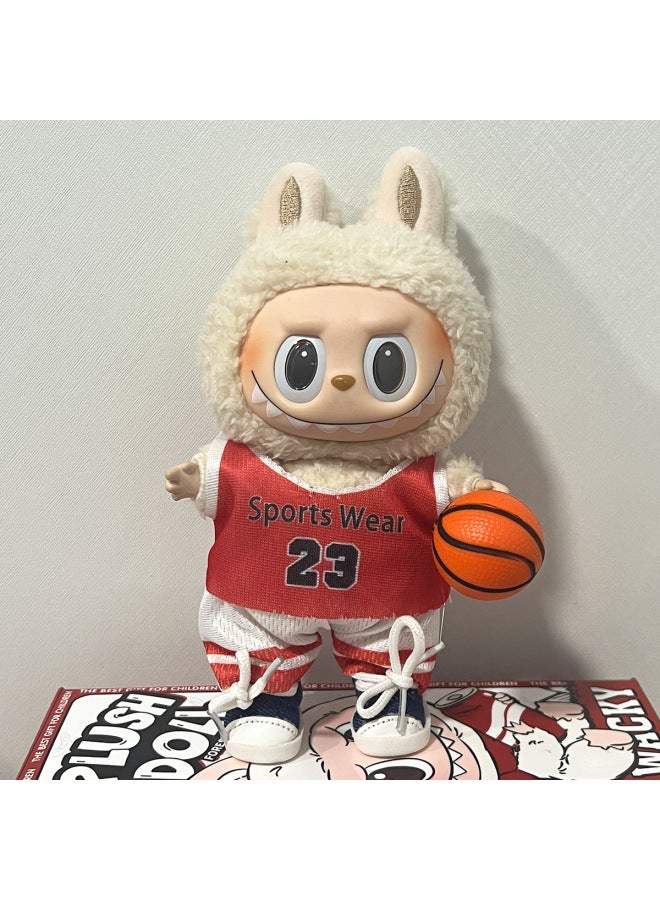 17cm Labubu Doll Clothes Cotton Doll Clothes Basketball Football Uniform Labubu Macaron Doll Clothes Jersey