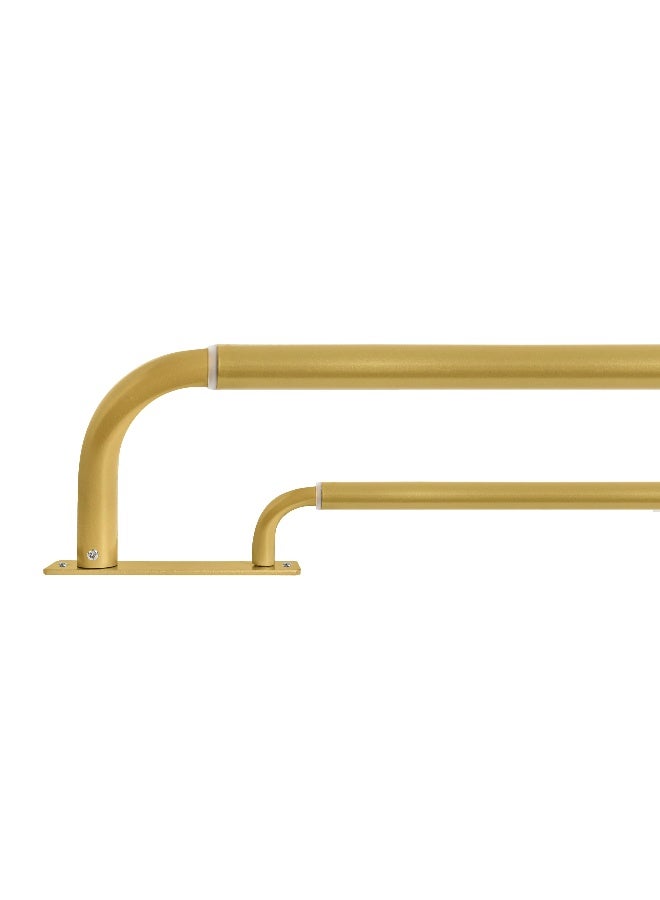 Meriville Double Wrap Around Blackout Curtain Rod Set 1inch Diameter Front Rod and 58inch Diameter Back Rod 4884 Inch Adjustable Royal Gold Finish - Image 1