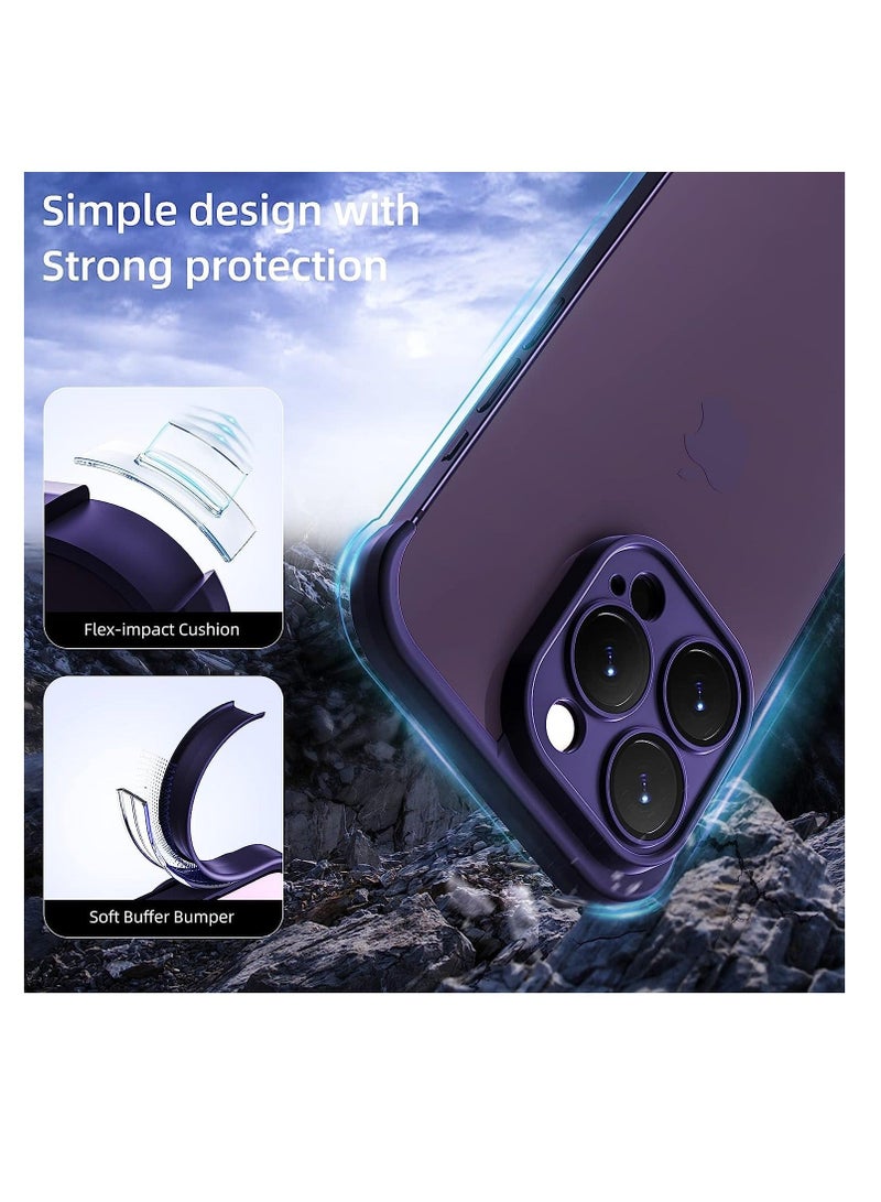 Captaintech Back Camera Lens Protector Silicone Case, Ultra-Thin Lightweight Bumper, Frameless Slim Cover, 10ft Military Drop Protection, for iPhone 14 Pro Max, Purple, 2 Pcs - Image 5