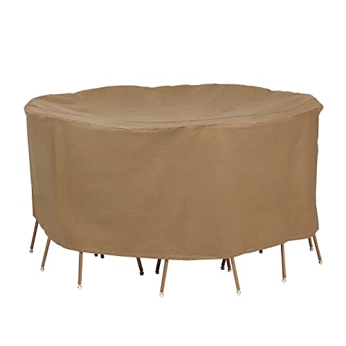 Duck Covers Essential Water-Resistant 90 Inch Round Patio Table & Chair Set Cover, Outdoor Table Cover - Image 1