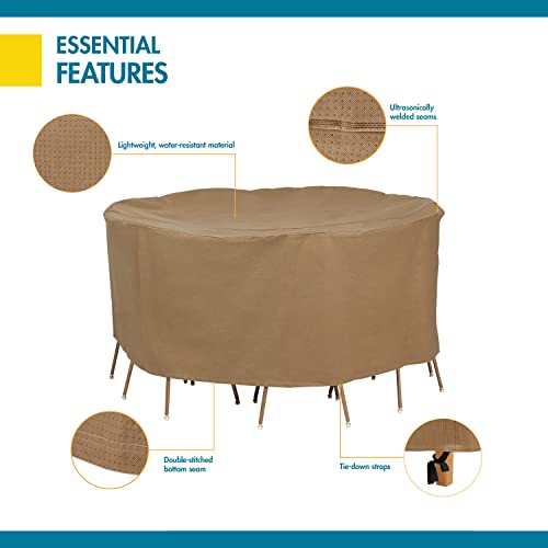Duck Covers Essential Water-Resistant 90 Inch Round Patio Table & Chair Set Cover, Outdoor Table Cover - Image 5