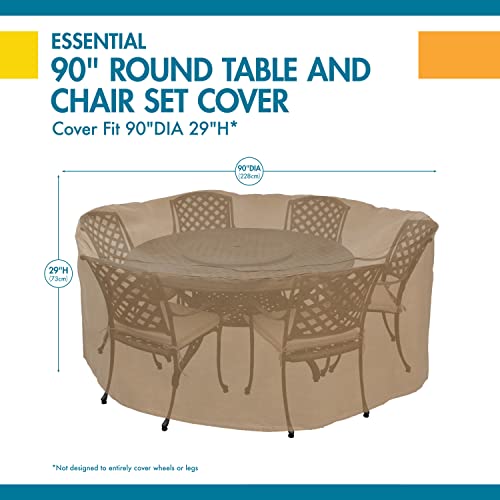 Duck Covers Essential Water-Resistant 90 Inch Round Patio Table & Chair Set Cover, Outdoor Table Cover - Image 4
