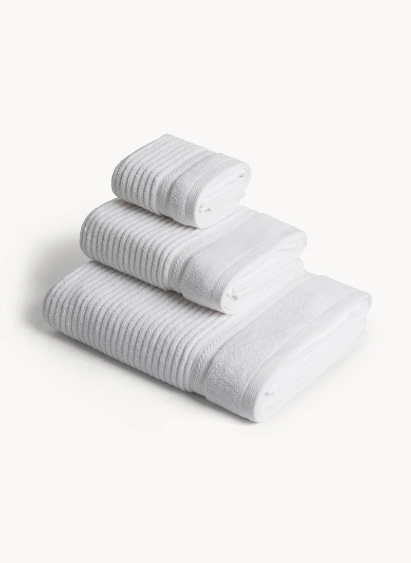 Coincasa Coincasa-Zero Twist Striped Terry Towel-Bath Sheets-90 X 140CM-White