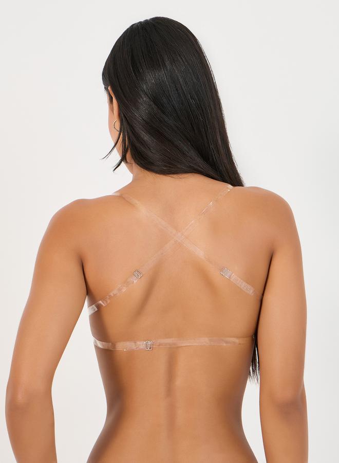 Styli Front Fastening Clear Strap Bra  - Image 3