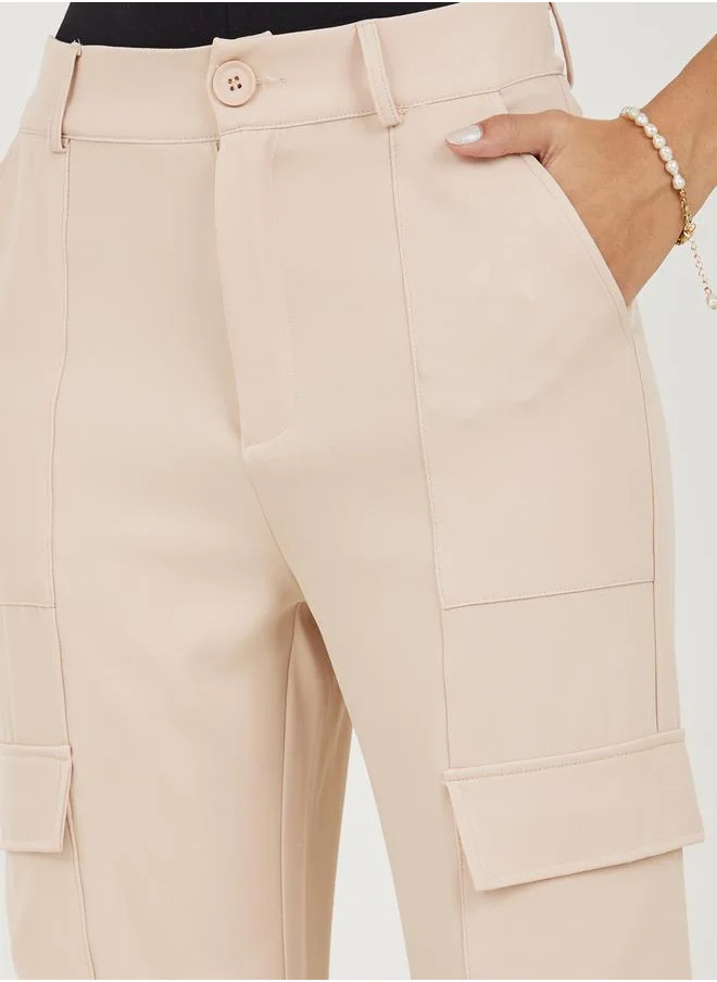 ستايلي Straight Fit Cargo Pants with Belt Loops