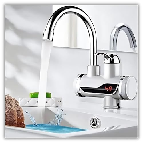 Elevea 𝟏𝟓 𝐘𝐄𝐀𝐑𝐒 𝐖𝐀𝐑𝐑𝐀𝐍𝐓𝐘 Instant Electric Water Heater Faucet (3000W) Tankless Hot Water Heater for Kitchen. Energy-Efficient with Adjustable Temperature Control with Digital Display - Image 1