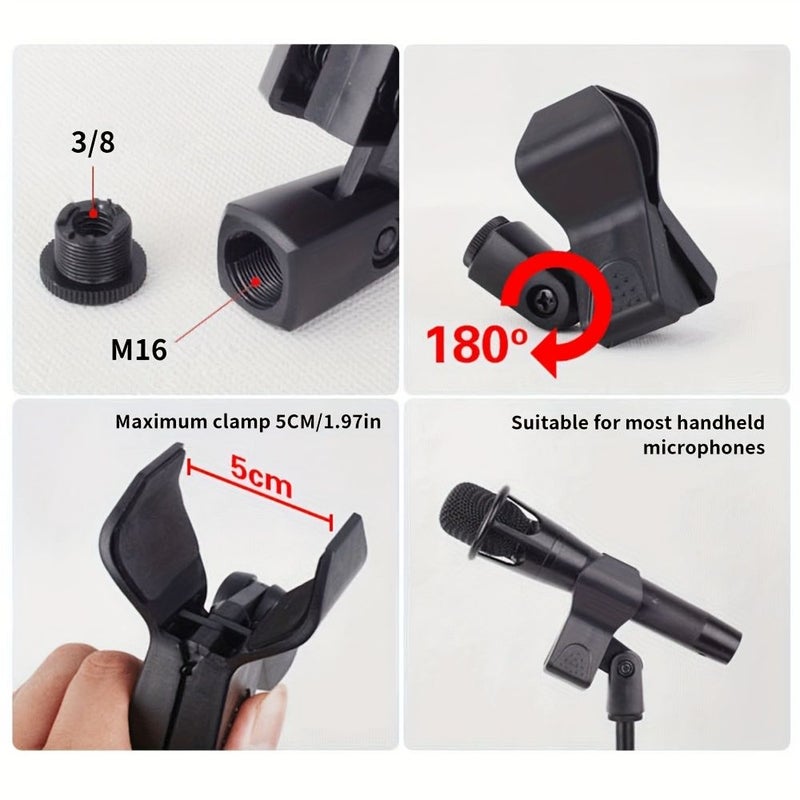 4 Pack Microphone Spring Clips Compatible with Handheld Wireless Mics Model M-01 - Image 4