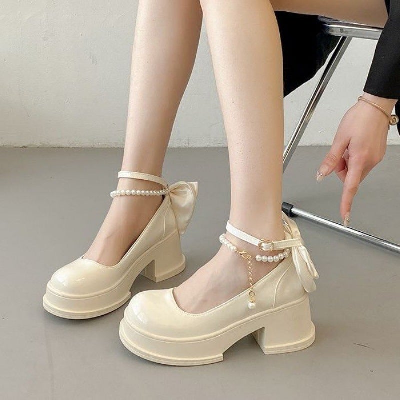 Japanese-Style College Niche Design Slimming Women'S Leather Shoes 2024 Spring Internet Celebrity Height-Increasing Retro Mary Jane Shoes - Image 4