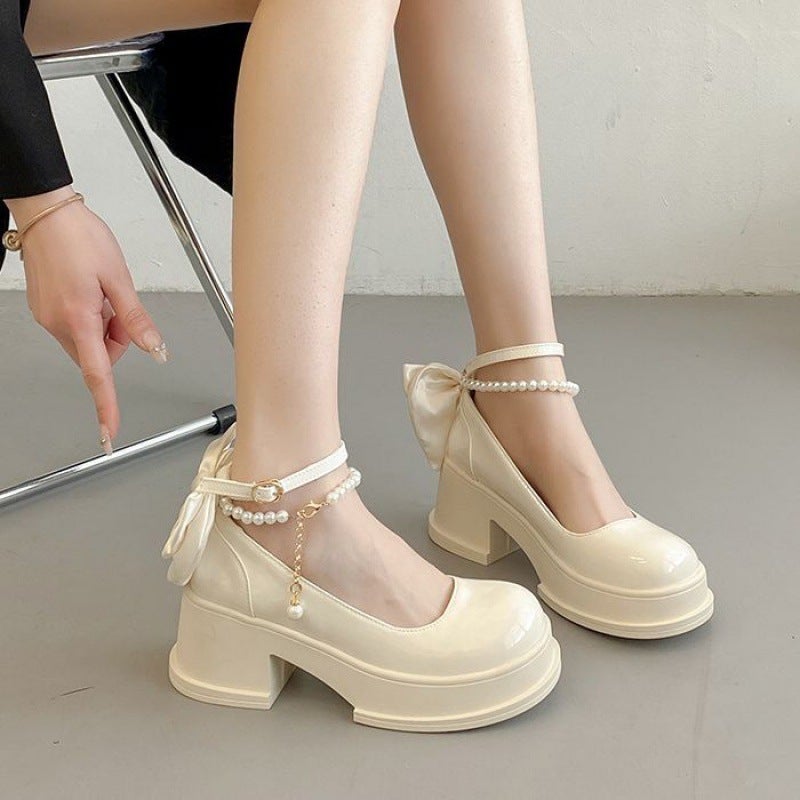 Japanese-Style College Niche Design Slimming Women'S Leather Shoes 2024 Spring Internet Celebrity Height-Increasing Retro Mary Jane Shoes - Image 2