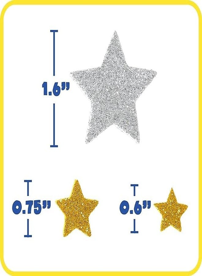 TrifleArte Star Cutouts | 100 Pieces Self Adhesive Stickers | Glitter Star Confetti | for Classroom, Wall Decor, Party Decoration and Scrapbooks | Silver and Gold - Image 3