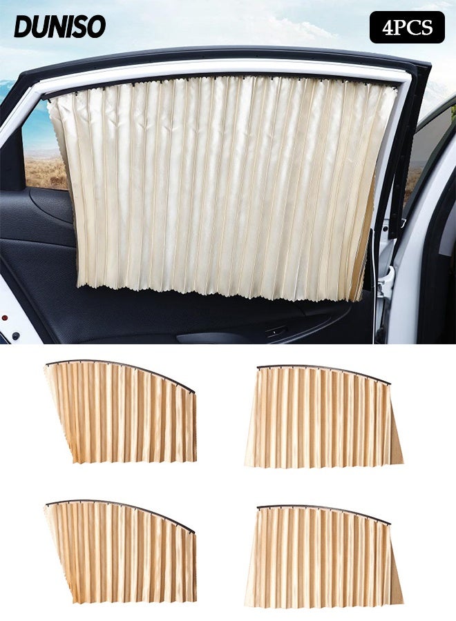 DUNISO 4 Pieces Car Side Window Sun shades，Universal Magnetic Car Curtains Suitable for Most Cars ，Blocks UV Rays，Reduce Damage from Direct Bright Sunlight（Golden) - Image 1
