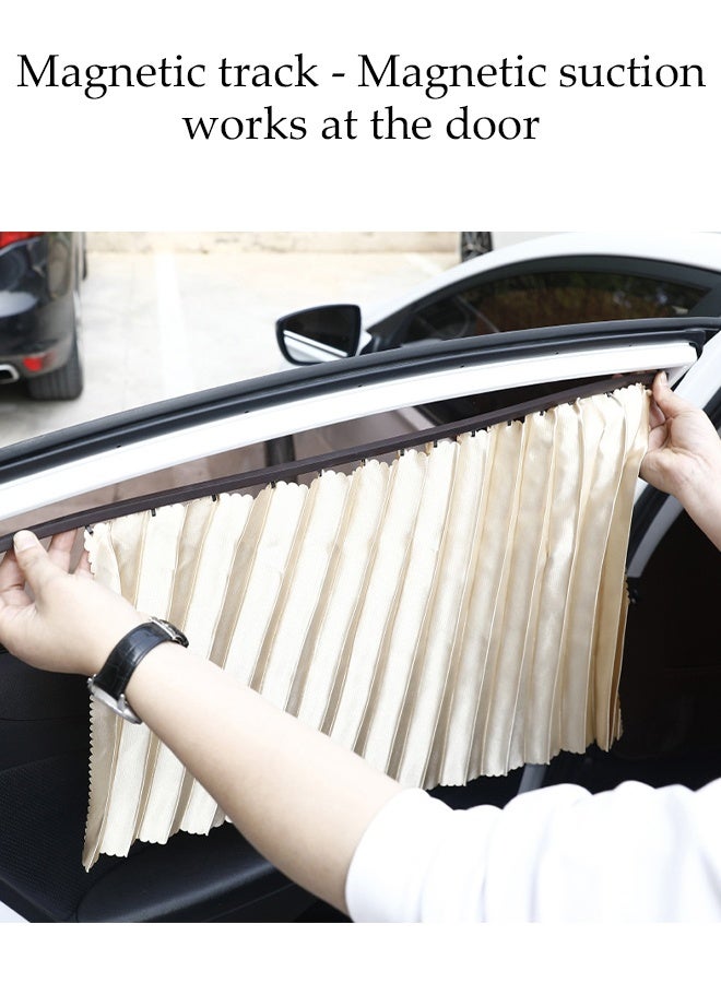 DUNISO 4 Pieces Car Side Window Sun shades，Universal Magnetic Car Curtains Suitable for Most Cars ，Blocks UV Rays，Reduce Damage from Direct Bright Sunlight（Golden) - Image 5