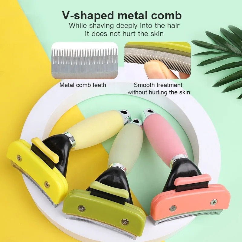 Y&D Silicone Handle Self Cleaning Cat & Dog Brush - Deshedding Pet Grooming Brushes for Long & Short Hair - Image 4