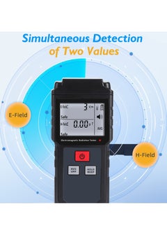 Y&D EMF Meter, Portable Digital Radiation Detector, Handheld Detector for Home/Outdoor, Electric/Magnetic Field/Ghost - LED Light & Sound Alarm Black (1-1999V/m, 0.01-99.99μT)  - Image 4