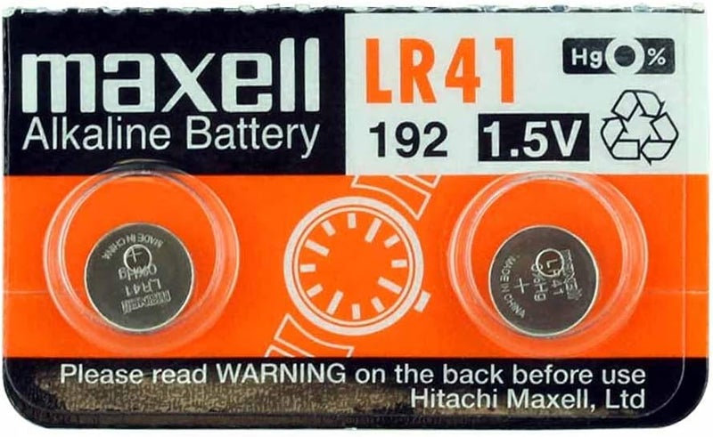 2 x Maxell LR41 /192 / AG3 / V3GA 1.5v بطاريات خلية زر قلوية - Image 1