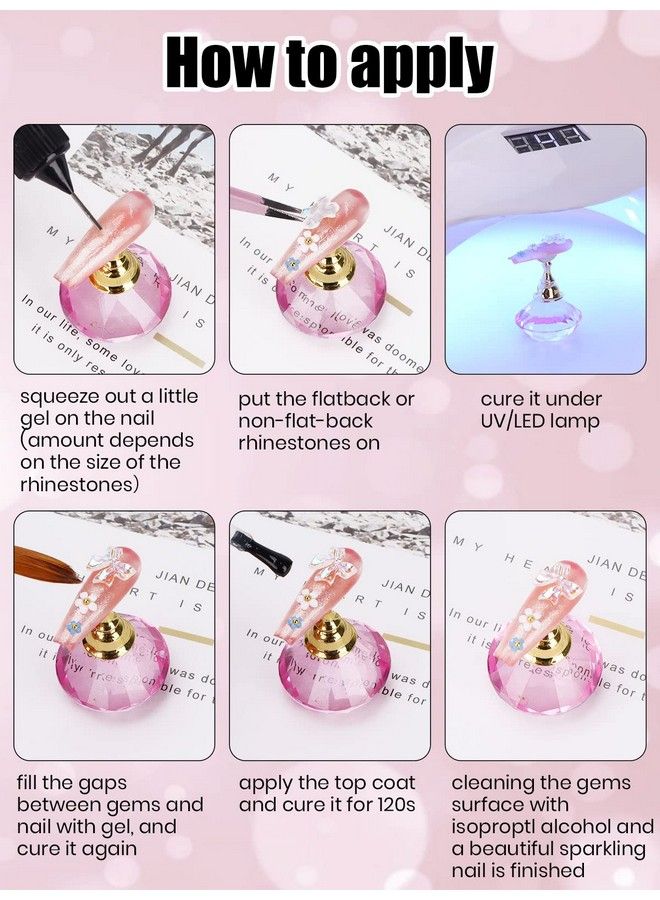 EBANKU 2Pcs Rhinestone Glue For Nails Gems Ebanku Clear Nail Glue Gel Pen Tips For Filling Gem Crystal Diamond Jewelry Nail Decoration (20Ml)  - Image 5