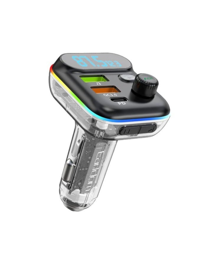 Earldom "EARLDOM M80 Bluetooth USB 3.0 and Type-C PD Fast Charge FM Transmitter Black" - Image 1