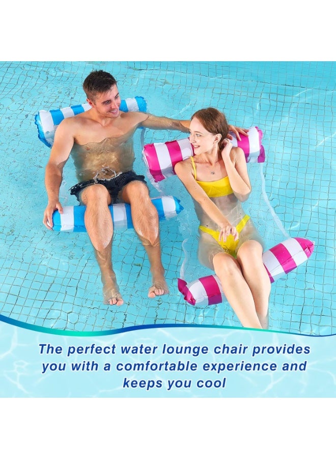 PTTIMFFM 2 Pack Inflatable Pool Float Hammocks for Adults, 4 in 1 Floating Chair, Saddle, Lounge, Drifter, Multi-Purpose Pool Floats for Swimming Pool, Beach (Red & Blue) - Image 5