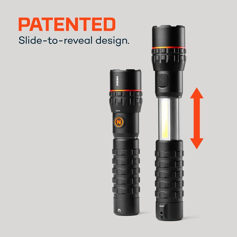 NEBO SLYDE KING Flashlight | High Lumens, Rechargeable COB Work Light & LED Flashlight, Waterproof, Magnetic Base, Great for Camping & Hunting, Includes Charging Cable - Image 5