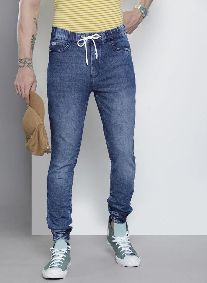 The Indian Garage Co Men Mid Rise Slim Fit Cuffed Jeans