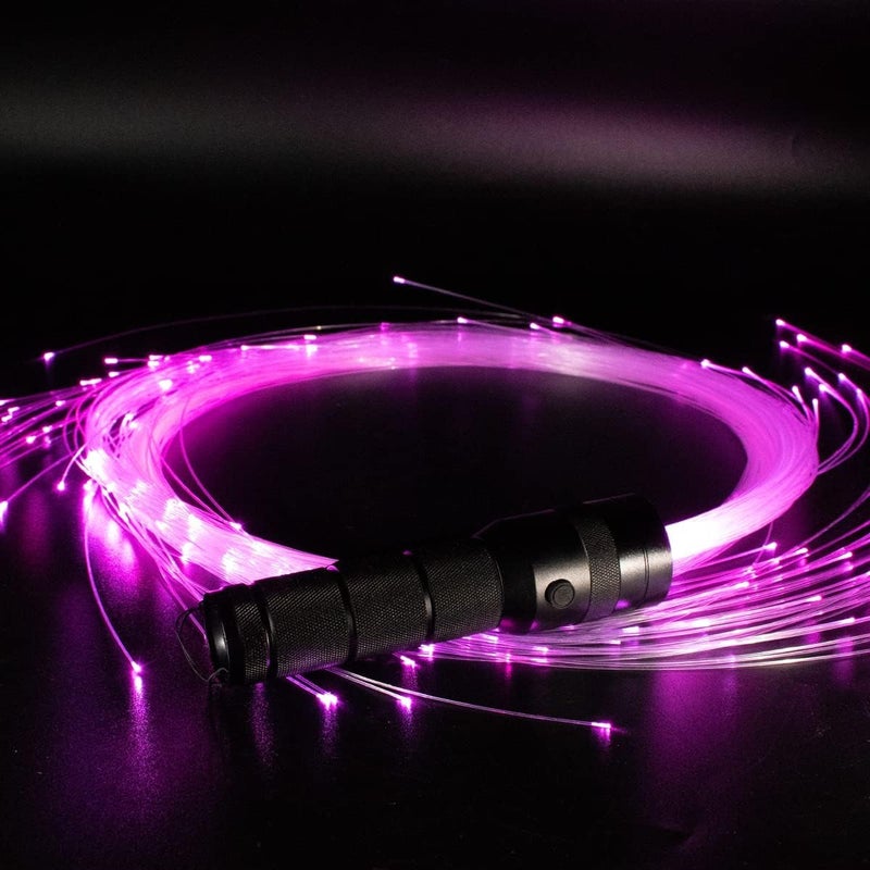 AMKI Fiber Optic Whip Dance Flow Pixel Whip Super Bright Light Up Rave Toy 40 Color Effects Mode Battery Power 360 Swivel Space Whip for Dancing Parties Light Shows EDM Music Festivals - Image 3