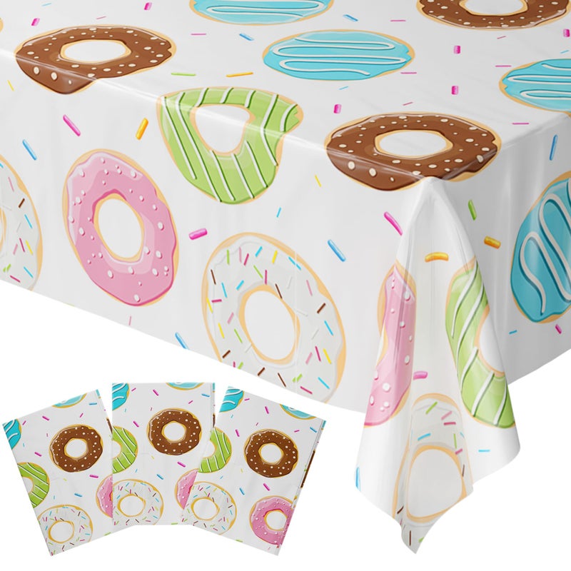 Blue Orchards Donut Table Covers Pack of 3  54x108 XL  Birthday Party Decorations Tablecloth Themed Party Grow Up Too Fast