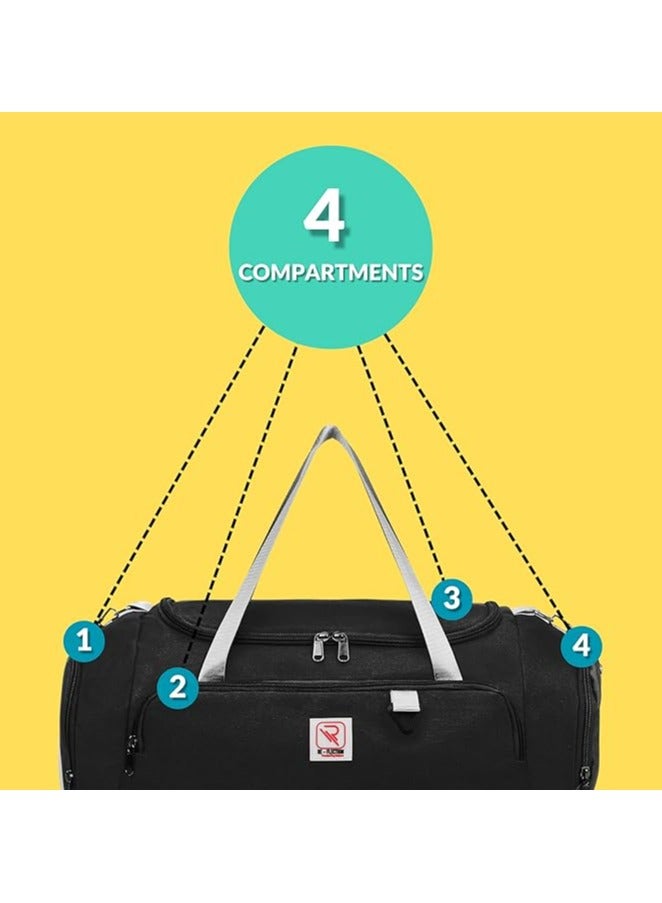 REFLECTION Lightweight High-Quality Travel Duffle Bag BLACK 66CM - Image 2