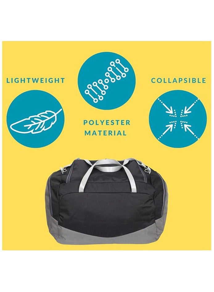 REFLECTION Lightweight High-Quality Travel Duffle Bag BLACK 66CM - Image 4