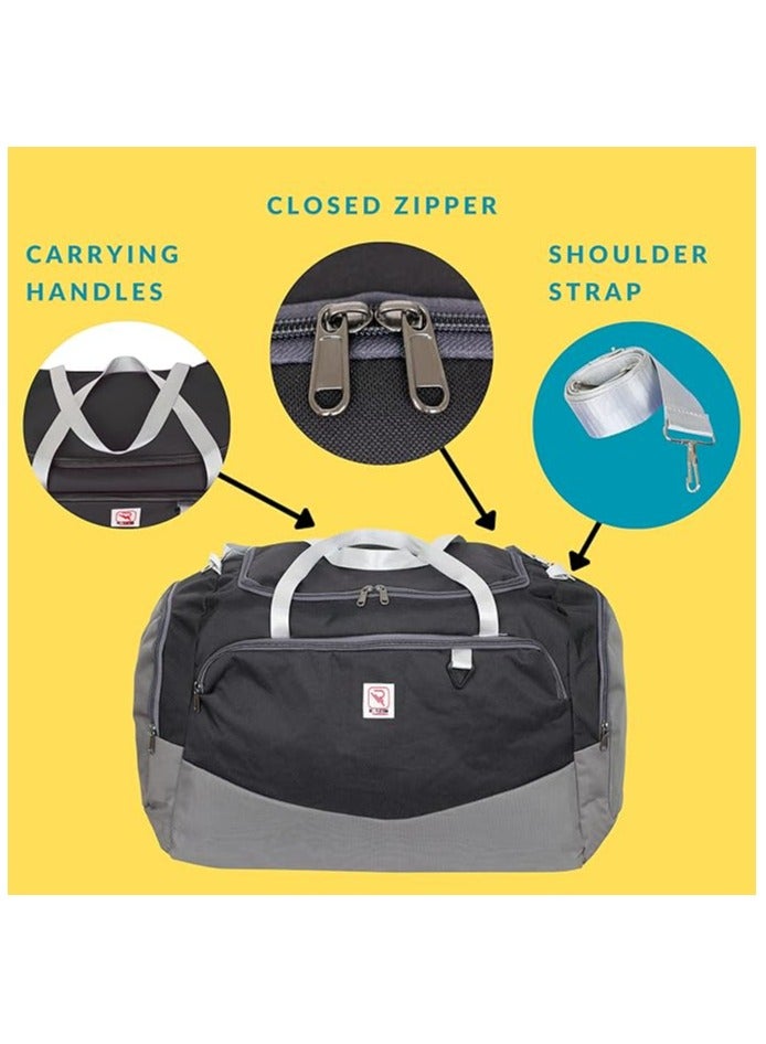 REFLECTION Lightweight High-Quality Travel Duffle Bag BLACK 66CM - Image 5