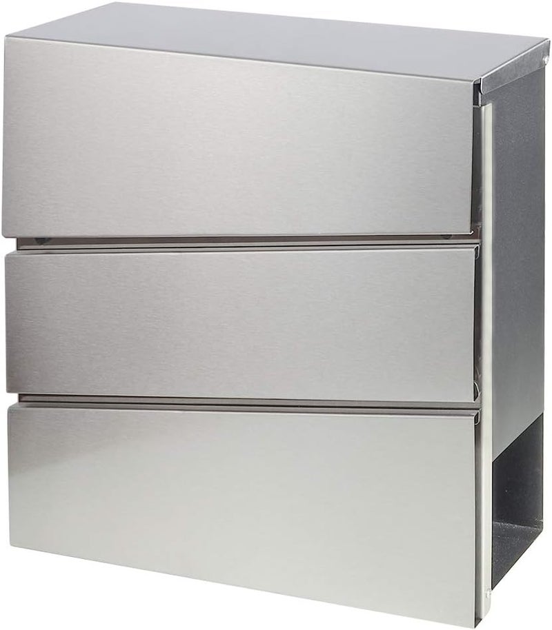 Parrency Stainless Steel Mailboxes with Key Lock, Wall Mounted Large Capacity Mailbox, Key Lock Drop Box Large Capacity with Galvanized Cover and Rust-Proof Metal,Silver, 14 1/5" x 14 1/5" x 3 1/2" - Image 1