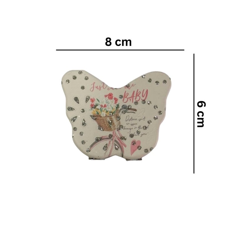 Compact Mirror with Studs with 1 x 2 Magnification for Makeup Bags and Travel  - Image 2