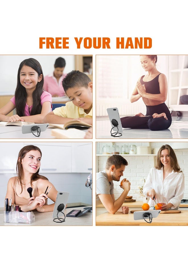 Cell Phone Ring Holder Finger Kickstand, 360° Rotation Metal Cellphone Back Grip Foldable Cell Phone Stand Adjustable Phone Holder Compatible With Most Smartphones - Image 4