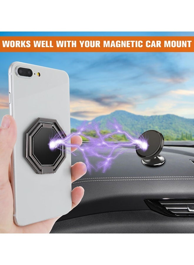 Cell Phone Ring Holder Finger Kickstand, 360° Rotation Metal Cellphone Back Grip Foldable Cell Phone Stand Adjustable Phone Holder Compatible With Most Smartphones - Image 3