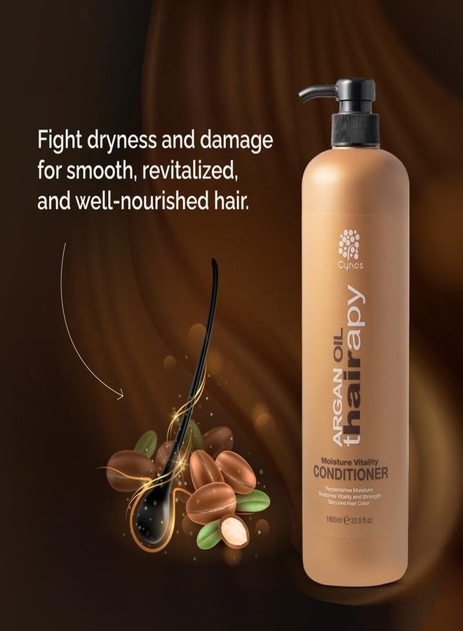 Cynos Moroccan Argan Oil Conditioner | Ultra Moisturizing Formula | Unisex Shampoo For All Hair Type (1000ml) - Image 4