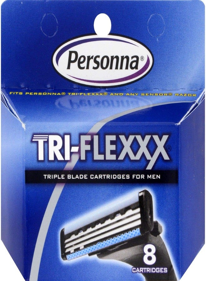 Personna Tri-flexxx Cartridges - For all Gillette Sensor and Personna Tri-flexxx Razors - 8 Ea
