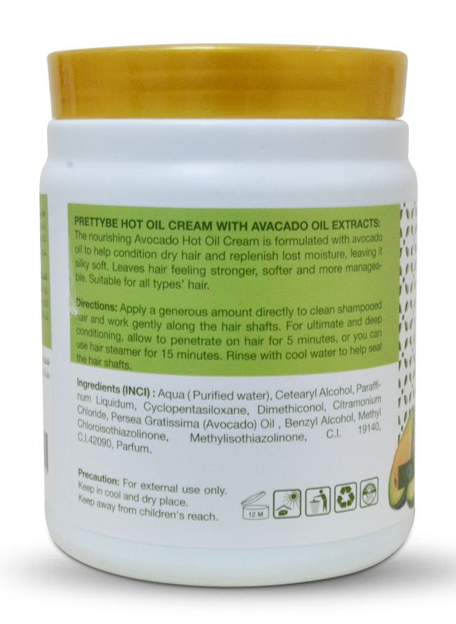 Pretty Be - Hot Oil Hair Cream With Avacado Extracts, Suitable For All Hair Types - 1000ml - Image 1