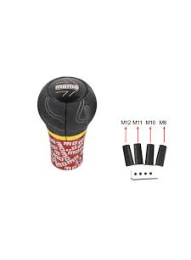 Momo Ultra Gear Knob Black/Red/Blue Standard Aluminium Microfibre NEW (RED) - Image 2