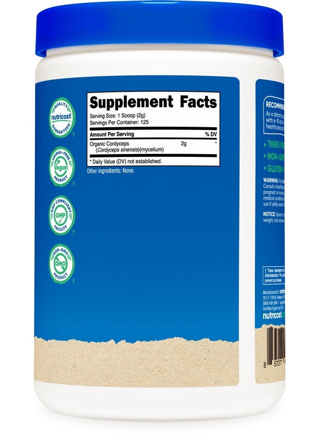 Nutricost Organic Cordyceps Mushroom Powder 250 Grams - USDA Certified Organic, Non-GMO, Gluten Free - Image 5