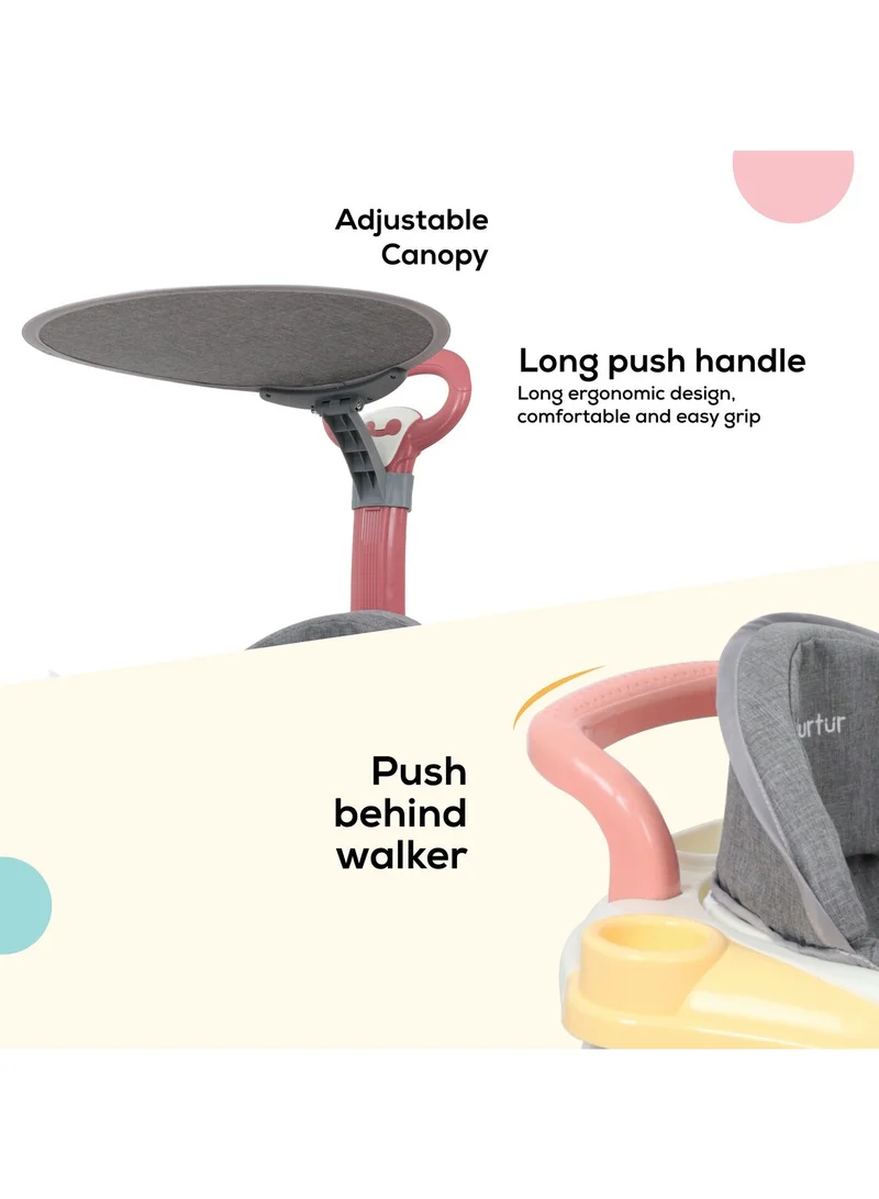 Nurtur 2 in 1 Baby Walker Multifunction Adjustable 5 Gear Cushion Adjustable with Music toy  and  Comfortable for 6 to 18 Months