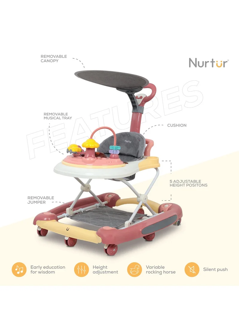 نورتر 2 in 1 Baby Walker Multifunction Adjustable 5 Gear Cushion Adjustable with Music toy  and  Comfortable for 6 to 18 Months