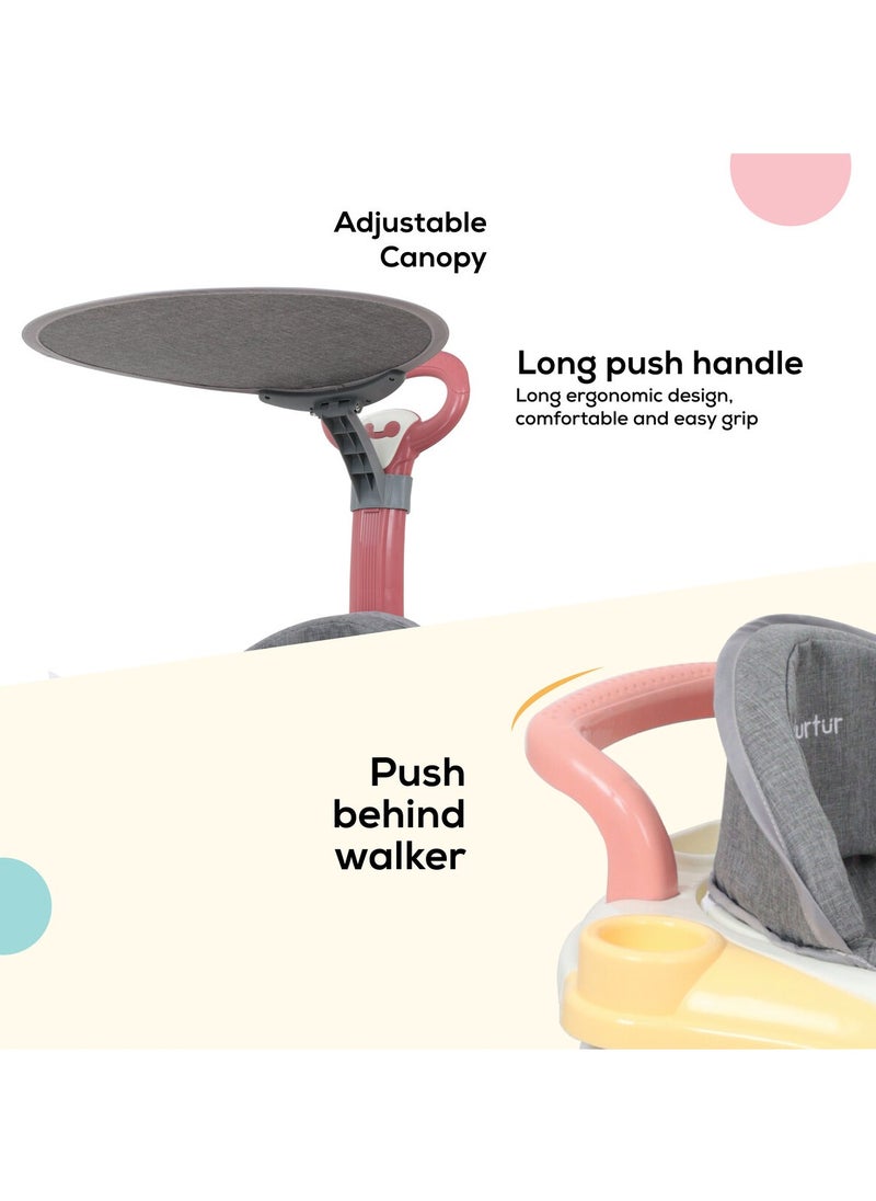 Nurtur - 2 in 1 Baby Walker Multifunction Adjustable 5 Gear Cushion Adjustable with Music toy  and  Comfortable for 6 to 18 Months - Image 1