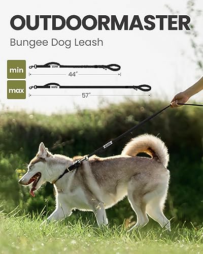 OutdoorMaster Bungee Dog Leash with Shock Absorption, 2 Padded Handles Training Leash, Improved Dog Safety and Comfort - Black Upgraded, 4 FT - Image 3