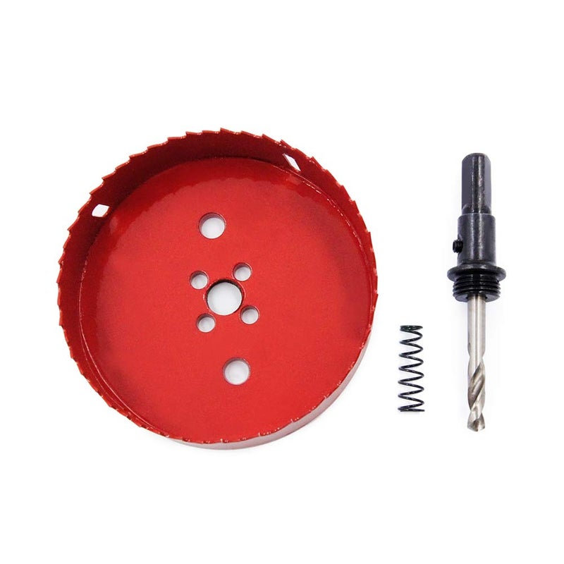 Laiwei Hole Saw Drill Bit HSS Hole Cutter with Arbor for Wood,PVC Board and Plasterboard(5"(127mm)) - Image 3