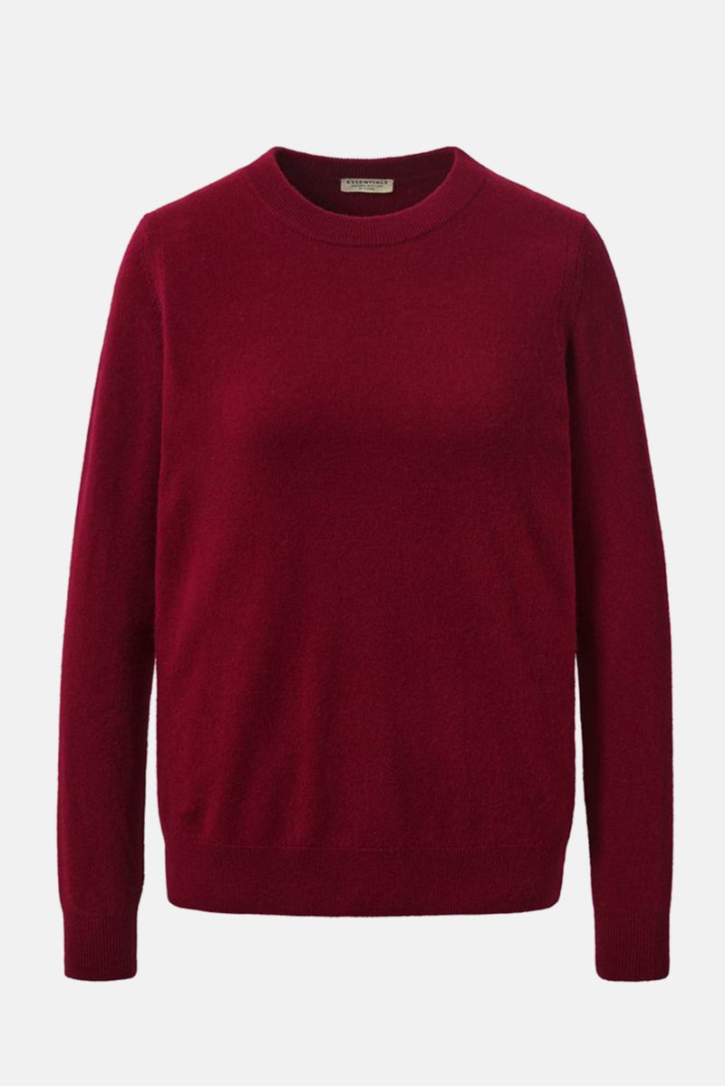 Tchibo Women Crew Neck Long Sleeves Textured Sweater, Red - Image 4