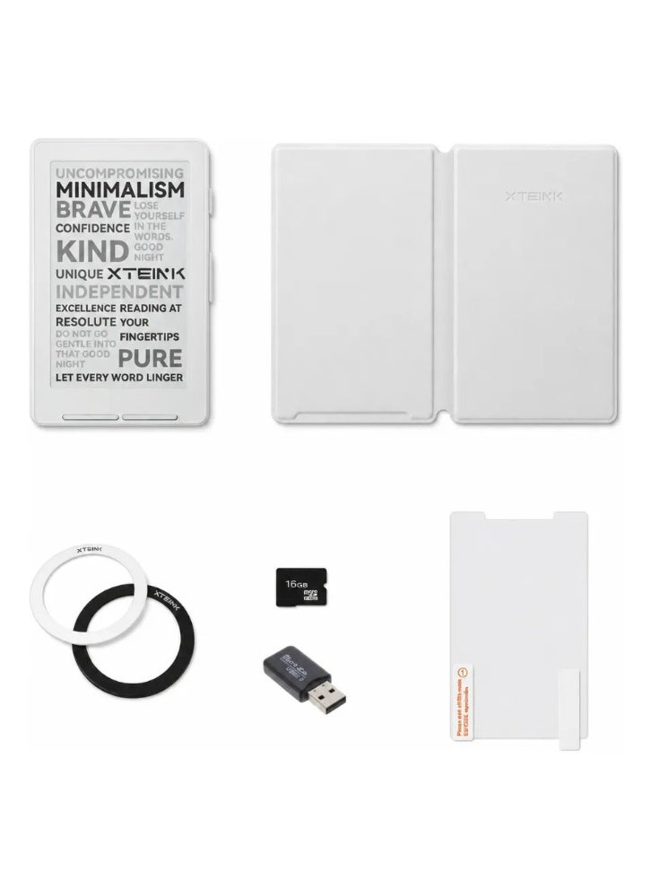 XTEINK X4 E-Book Reader Set with White Magnetic Protective Case, 4.3" Portable Pocket E-Ink eReader with Physical Page-Turn Buttons, Ultra-Thin 0.23 inch Magnetic Ready Design,Distraction-Free Reading, 16GB Storage - Image 1
