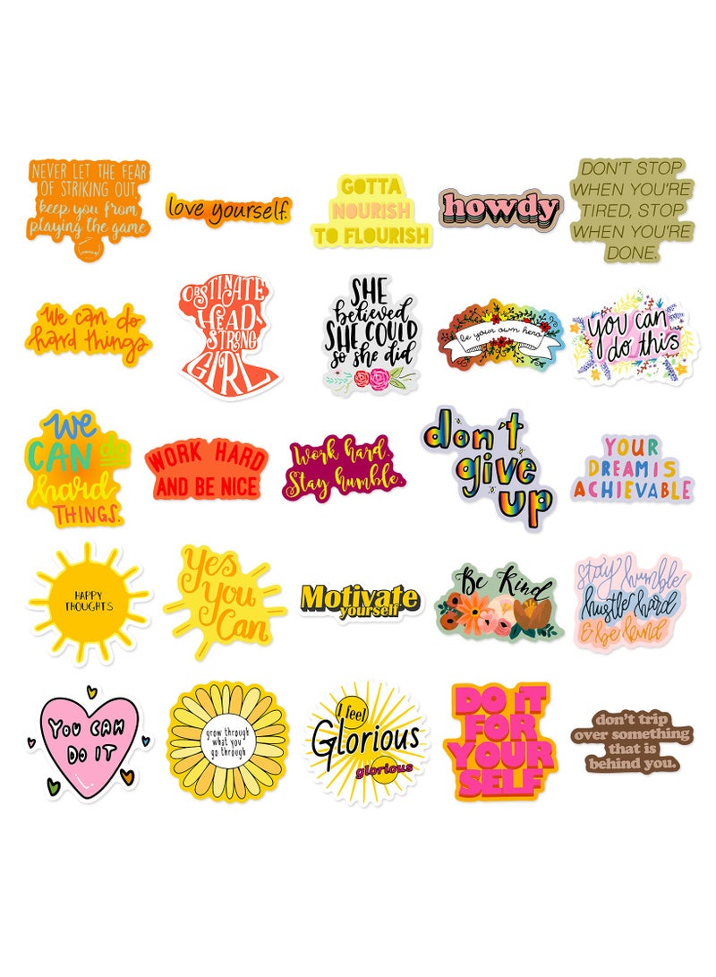 ORAINBOW 50Pcs Motivational Words Stickers, Waterproof Inspirational Stickers Decals for Laptop Water Bottle Phone Luggage Positive Affirmation Stickers Pack - Image 2