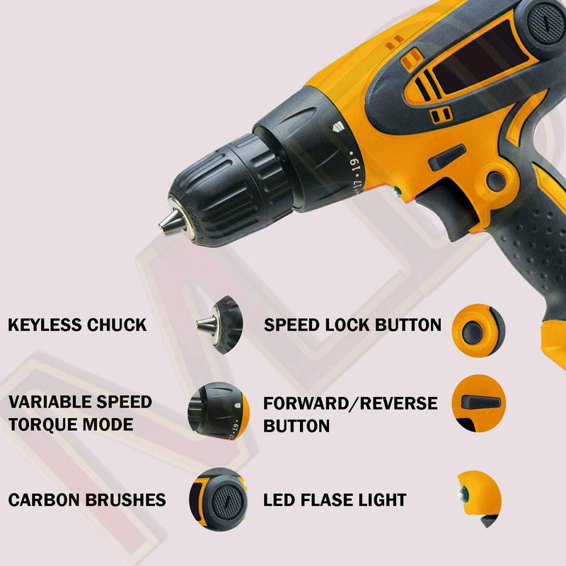 Mawson Electric Screwdriver Cum Drill Machine with Reverse Forward and Torque Adjustment System Pistol Grip Drywall Screw Gun Corded 10 mm Chuck SizeColours as per Availability - Image 2