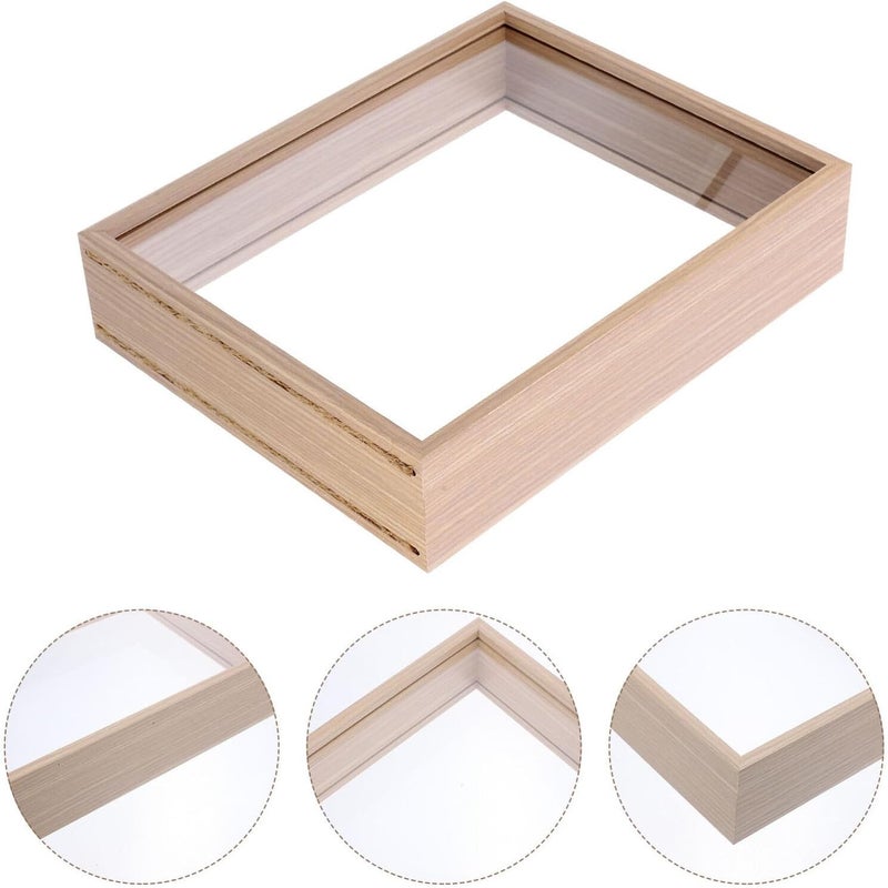 VOSAREA Dried Flower Display Box Frame DIY Shadow Box for Home Wall-Mounted Tabletop Showcase for Preserving Dried Flowers and Keepsakes Natural Finish - Image 5