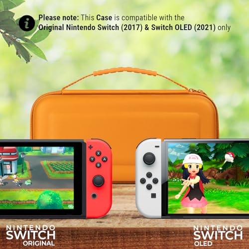 Orzly Carrying case for Nintendo Switch OLED and Switch Console Orange Protective Hard Portable Travel case Shell Pouch for Nintendo Switch Console Accessories - Image 3